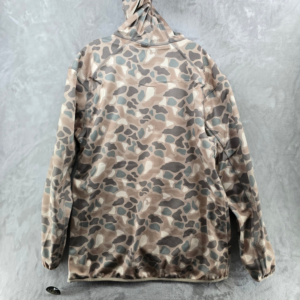 Burlebo Duke challenger Tech Hoodie 1/4 Mens Large Tan Camo Fleece Mid Layer - Picture 8 of 9